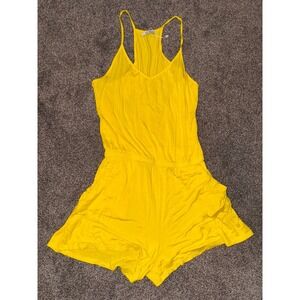 Reoria Women's Bright Yellow Sleeveless Romper NWOT